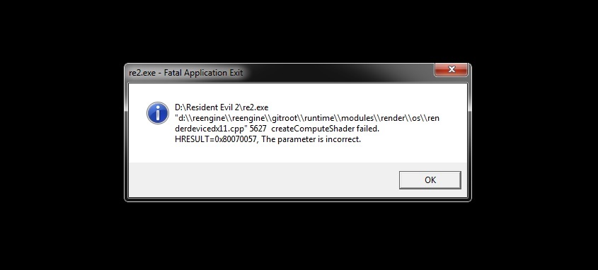 Fatal d3d error resident evil 4. Resident Evil 2 неустранимая ошибка приложения. Неустранимая ошибка приложения Resident Evil 2 Remake. Ошибка приложения. Сбой программы.