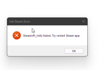steam api init failed 游戏